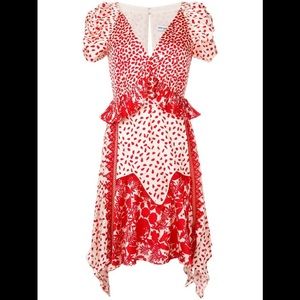 Self-Portrait Satin Printed Handkerchief Dress NWT